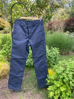 Men's Navy flannel lined work pants